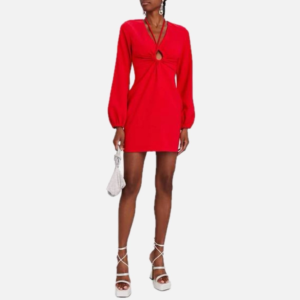 A.L.C. LESLIE CUT OUT MINI DRESS - GARNET/ RED